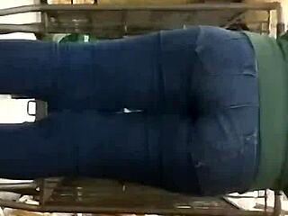 Candid Teen Jeans Booty Shaking Hidden Cam Tease