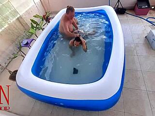 does regina noir suck cock underwater before rough pool domination bent over?