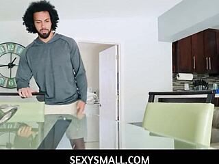 Sweet innocent petite teen Honey Hayes breaks fleshlight uses tight pussy replacement sex