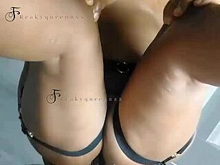 He wrecked my curvy hairy asshole and pussy together right in the bathroom.