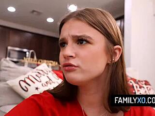 Stepbro fucks stepsis and stepmom missionary for Christmas