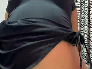 sexy dressed latina sister-in-law party return craves kitchen fuck