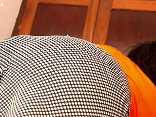 Fat Ebony BBW Bent Over for Big Clit Doggy