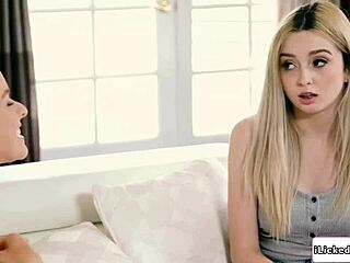 petite teen shares shaved milf sugarmommy's pussy licking with bff in threesome