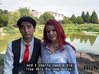 Hunt4k Redhead Slut Olivia Seduces Producer with Tits in Public Fuck