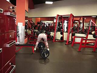 Gym pickup curvy ass queen in leggings rides muscular bodybuilder's huge cock during intense workout sex!