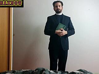 Porn Conjuring: Halloween Priest Exorcism Blowjob Cum Swallow