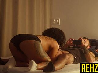 rehzinha sneaks in coworker hotel room for rough bbc pounding