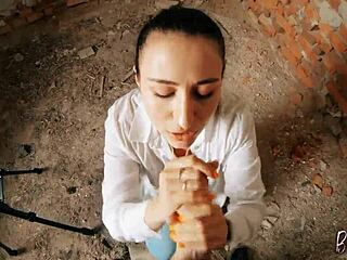 i facefuck this long-haired teen slut's throat sloppy in abandoned house pov