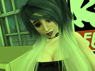 Guy pounds goth girl's tight hole pov style amid wild party chaos