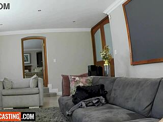 Skinny Ebony Rides Big Cock Cowgirl at Raw Casting