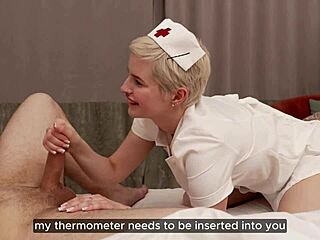 Hot blonde nurse sucks and fucks patient to creampie cure