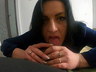 milfycalla face fucks and plays cum in hot down jacket slutwear