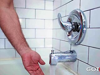 wanna see this tattooed blonde milf gagging on cock in shower rough pov fuck?