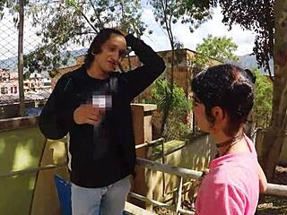 Tall Petite Latina Slut Trained Outdoors By Monster Cock Guy