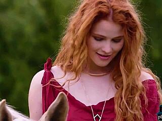 Hot redhead milf outdoor solo