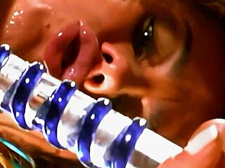 damn kinky tanned teen plows dripping cunt with toys till orgasm!