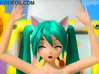 hatsune miku nekomimi nude mod reveals goddess big ass tits boobs in project diva full switch