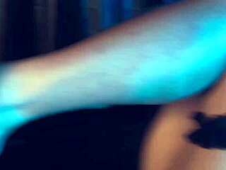 Latina in glasses chokes on deepthroat before footjob tease