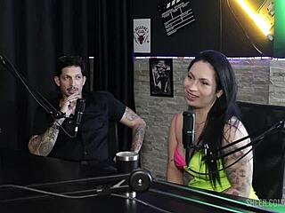 joice muller shows sheer red outfits in hot cuckold casting clips