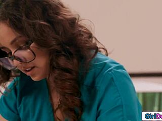 Busty Client's Pussy Fingered! Petite Masseuse Licks Her Wet!