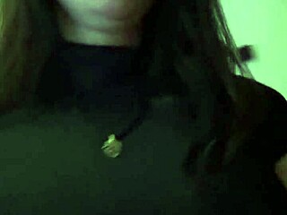 club brunette milf fucks pussy solo lipstick dance