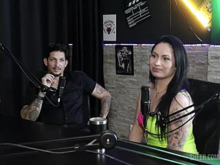 joice muller shows sheer red outfits in hot cuckold casting clips