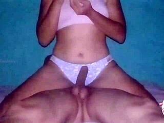 chubby latina teen cums on ass during sleepover fuck