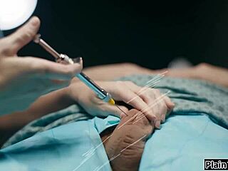 nurse offers dick back if patient licks her milky shaved pussy