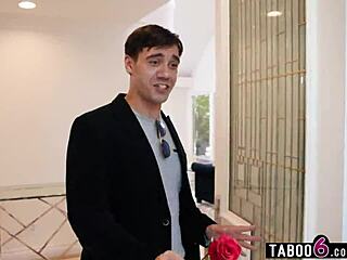 Young Stud Reverse Gangbanged By Five Huge-Titted Blondes!