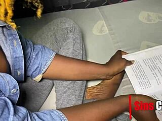 kofi pounds petite ebony student doggystyle bent over her shaved pussy