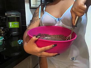 chubby latina juliana coxta rides dildo pov chocolate cake