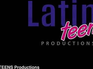 three monster cocks rip open skinny latina's ass gangbang