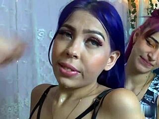 zarina's sloppy deepthroat spit roast on huge cocks leaves her dripping