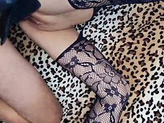 Skinny Mature Wife Bitch Fucks in Homemade Lingerie!