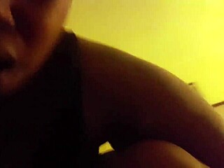 Ebony bbw bubbles smothers fat tits on cock while riding hard in sweaty black ass worship