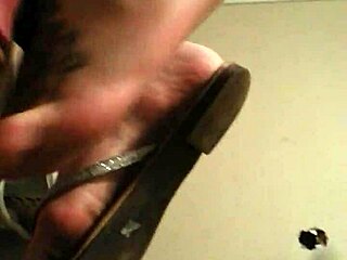 wifey gives bomb footjob in shoes no cum plz comments