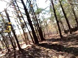 clitlicker662 flashes pussy outdoor forest solo orgasm update 23