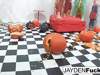 Jayden Jaymes Kristinas Lesbian Pumpkin Pussy Lick Nude Fun