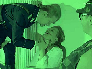 mistress april straps on for brutal femdom prison threesome interrogation