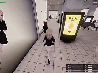 exhibitionist anime slut cums wildly in public hentai game!