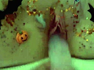Halloween wet pussy craves solo fingering