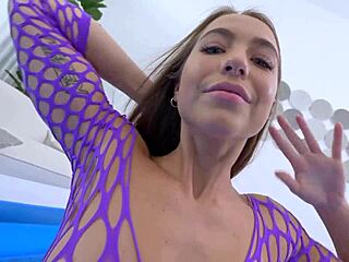 Lubed Petite Brunette Oiled Tight Pussy Takes Huge Cock Missionary Small Tits Vibrator Wet