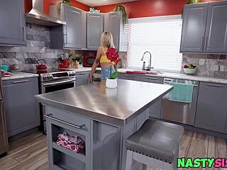 bet nasty stepsis's wet pussy craves kitchen licking before hard fucking right?