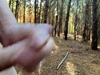 clitlicker662 flashes pussy outdoor forest solo orgasm update 23