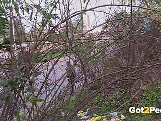 WATCH Pretty Czech Pee in Wild Nature Outdoors!