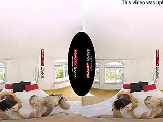 two fetish milfs in latex heels double team guy hard