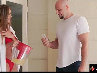 Sexy Milf Bends Over Flashing Big Tits And Juicy Pussy