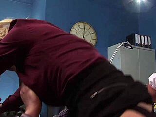 Office ladies rip clothes strip naked muff dive ride cocks in wild group fuck!