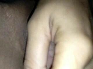 he rubs shaved teacher pussy till creampie overflows tight hole